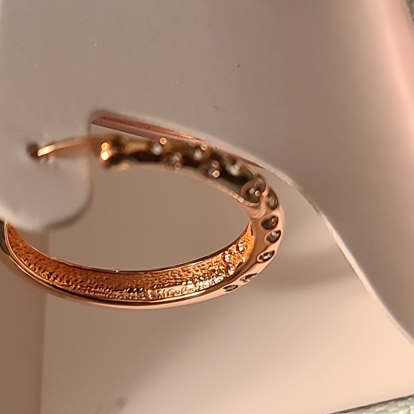 CHRYSTINA GENUINE CRYSTAL HOOP EARRINGS - Picture 4 of 13